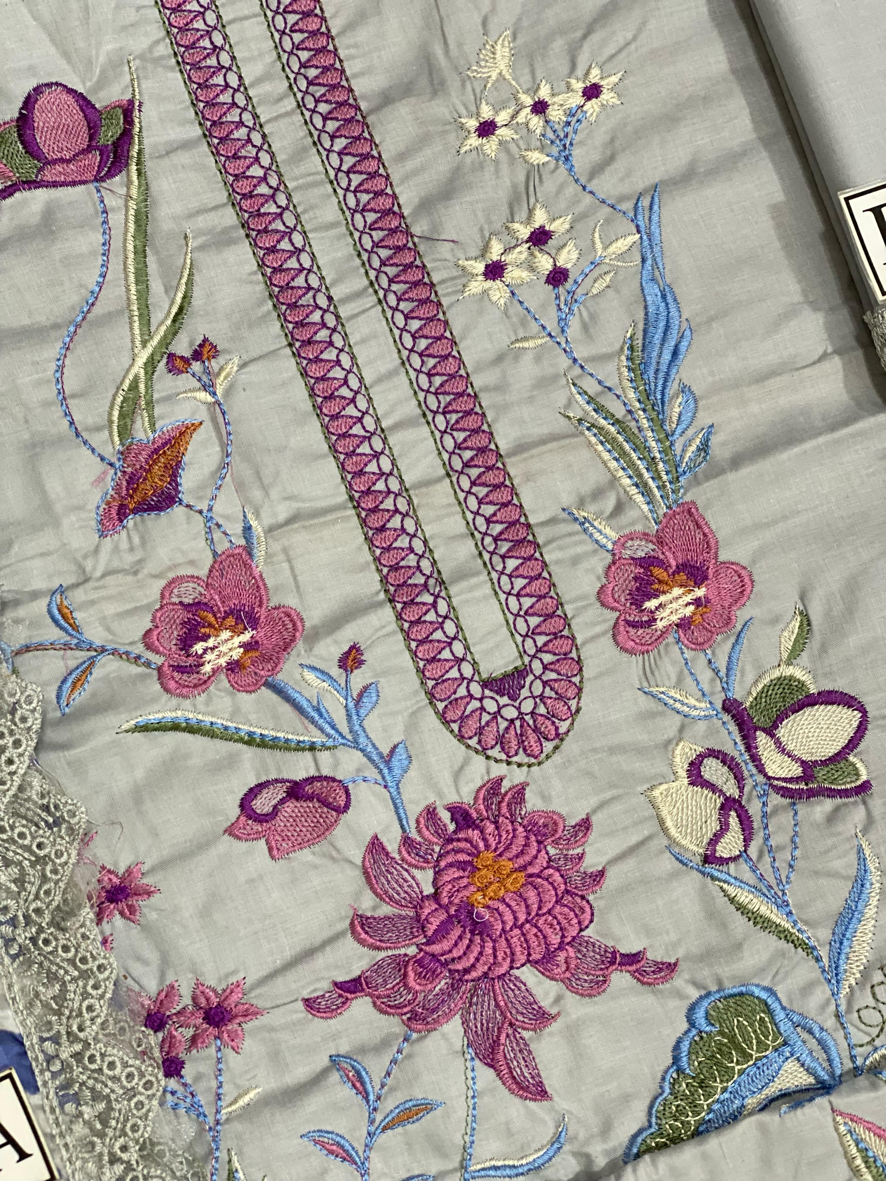 ZAHA EMBROIDERED LAWN - 3 PC UNSTITCHED