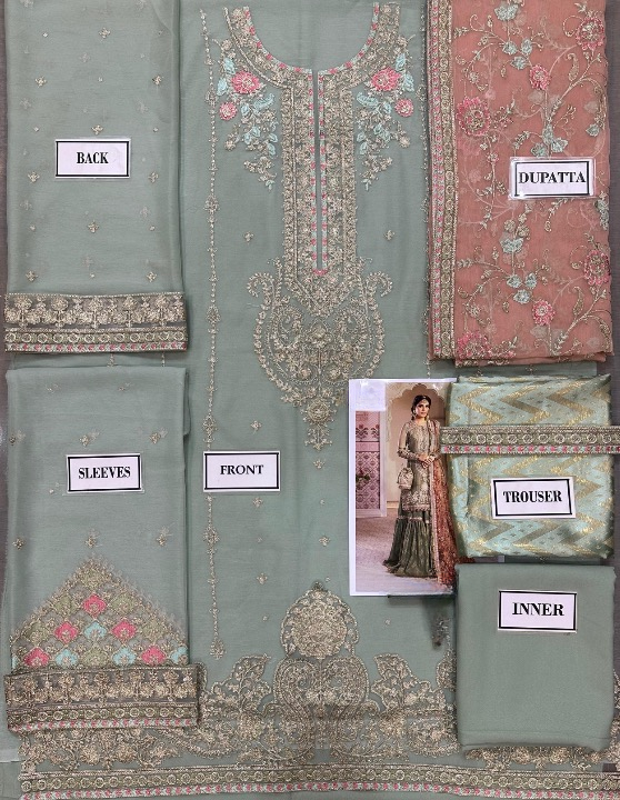 MARIA B LUXURY WEDDING EMBROIDERED SEMI PURE CHIFFON - 3 PC UNSTITCHED