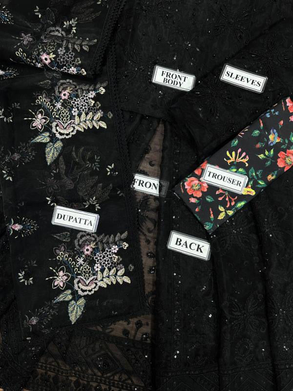 NUREH LUXURY EMBROIDERED ORGANZA - 3 PC UNSTITCHED