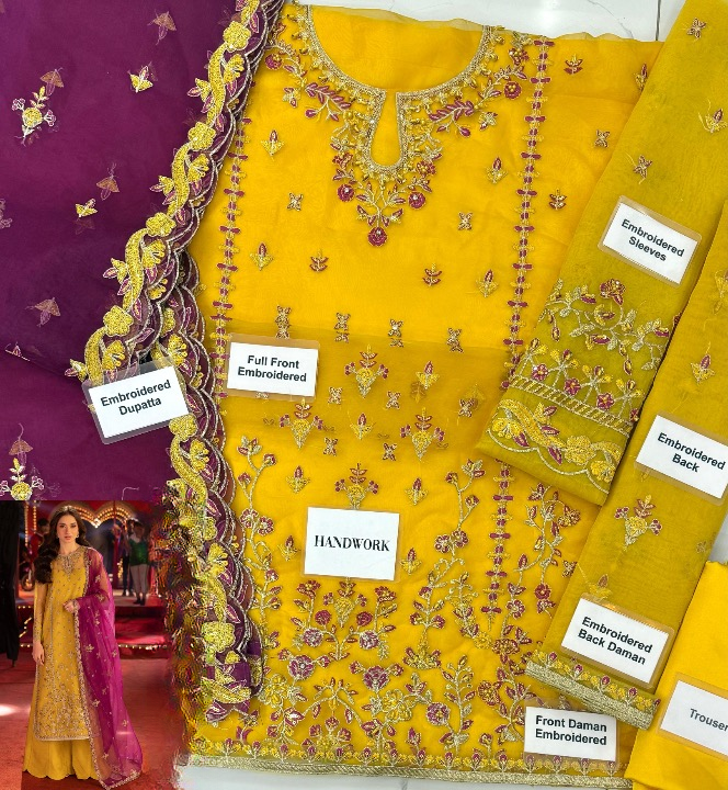 ASIM JOFA EMBROIDERED ORGANZA - 3 PC UNSTITCHED