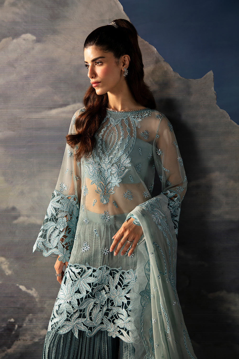 AFROZEH LUXURY EMBROIDERED ORGANZA - 3 PC UNSTITCHED