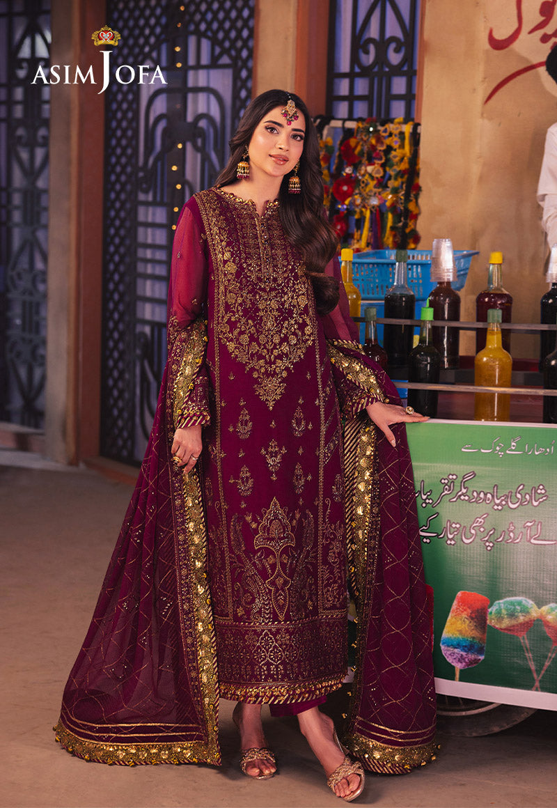 ASIM JOFA EMBROIDERED CHIFFON - 3 PC UNSTITCHED