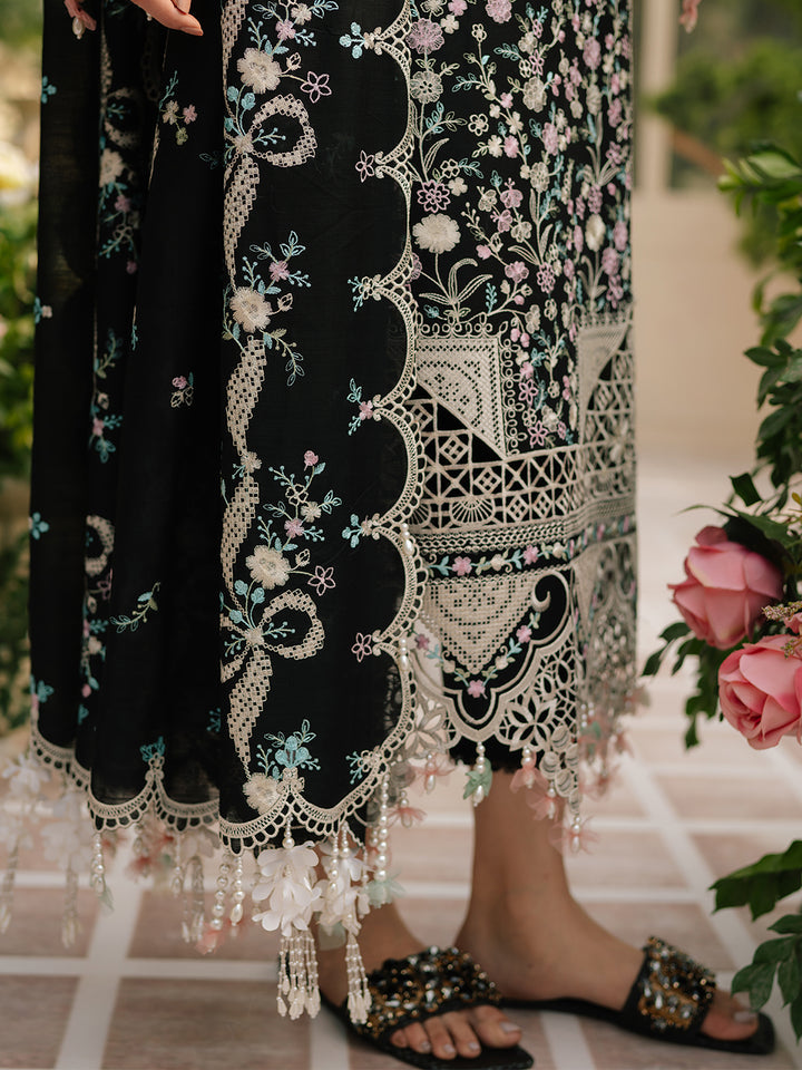 BIN ILYAS EMBROIDERED CHIKANKARI LAWN - 3 PC UNSTITCHED