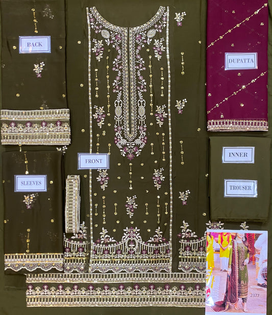ASIM JOFA LUXURY EMBROIDERED CHIFFON - 3 PC UNSTITCHED