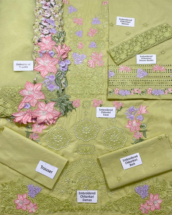 ELAF EMBROIDERED CHIKANKARI LAWN - 3 PC UNSTITCHED