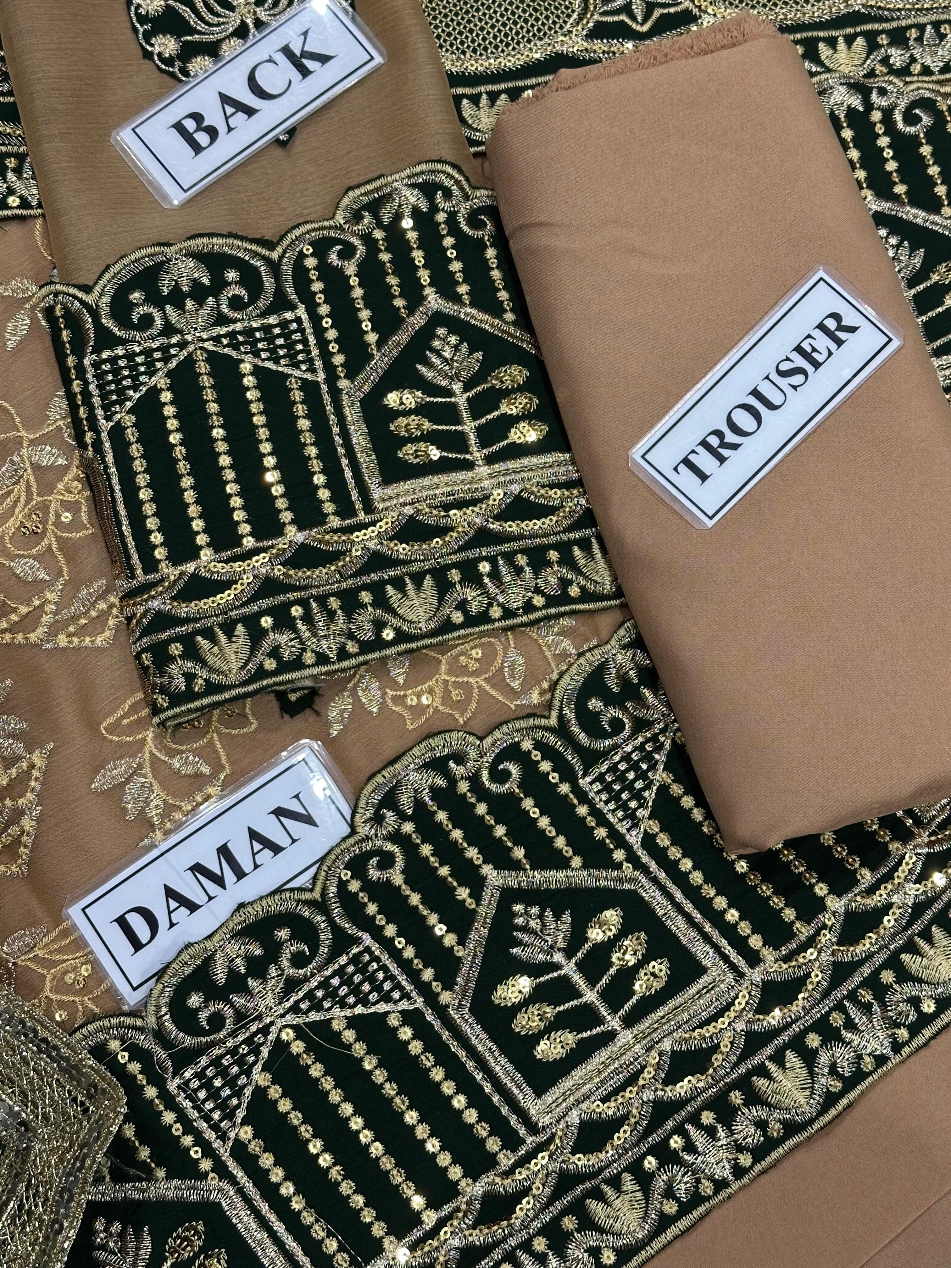 NAINSUKH LUXURY EMBROIDERED CHIFFON - 3 PC UNSTITCHED