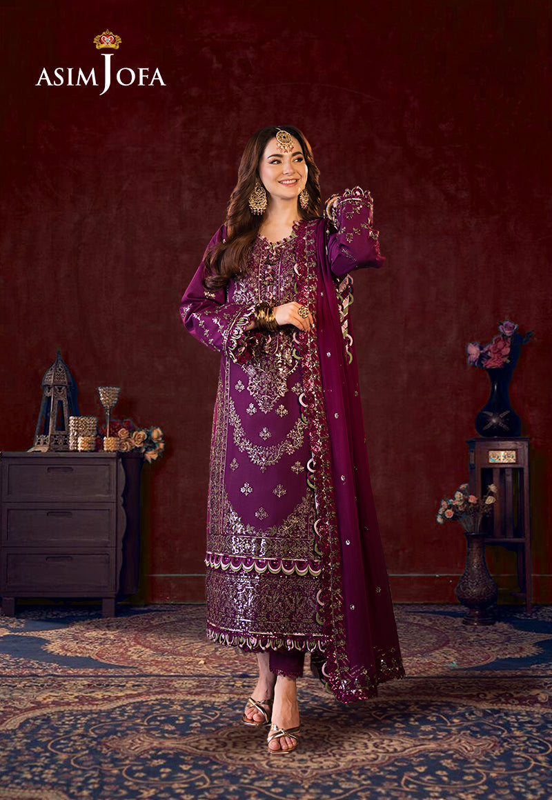 ASIM JOFA EMBROIDERED CHIFFON - 3 PC UNSTITCHED