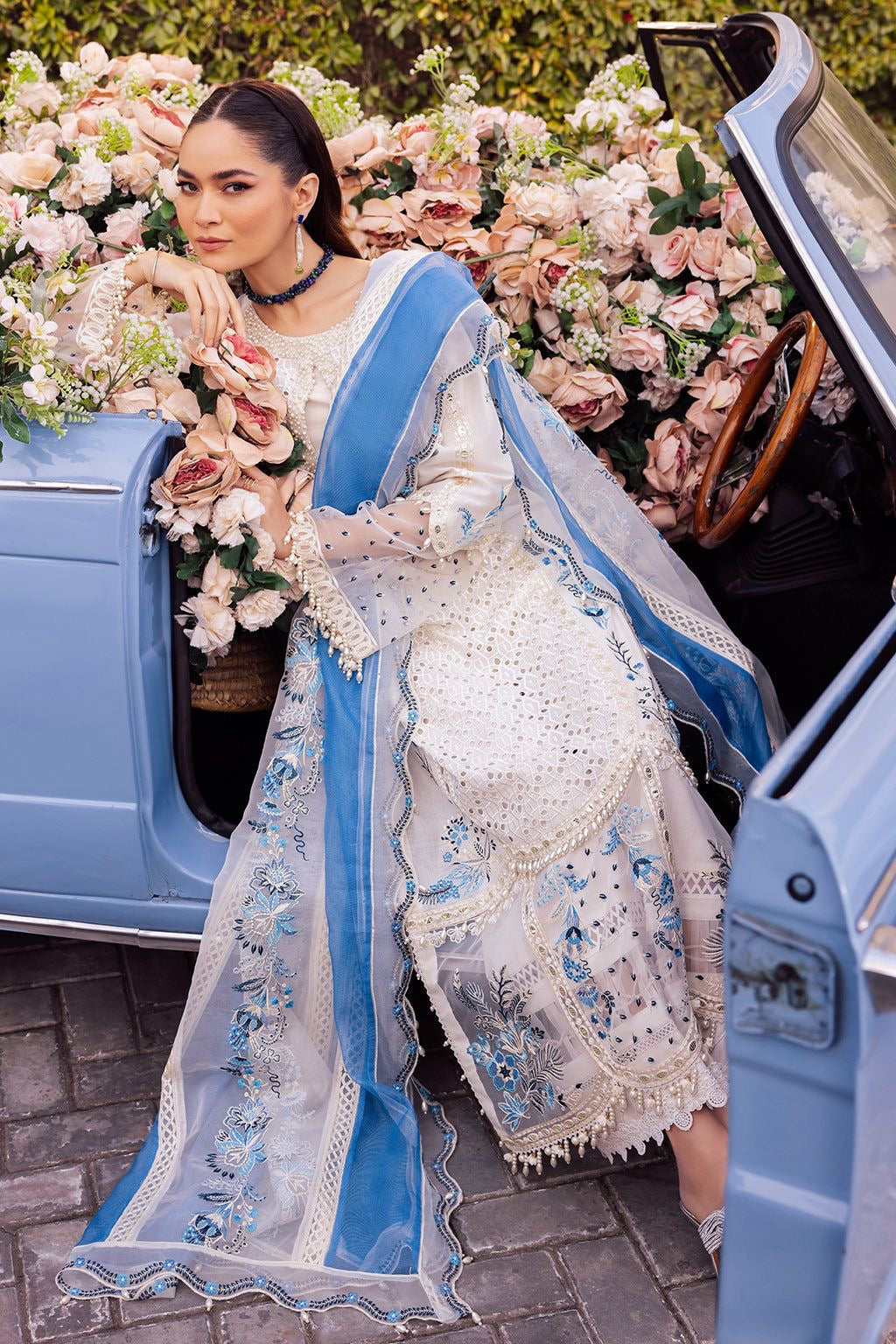 SARDINIA LUXURY CHIKANKARI EMBROIDERED LAWN - 3 PC UNSTITCHED