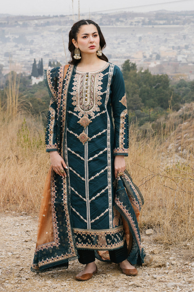 QALAMKAR LUXURY EMBROIDERED LAWN - 3 PC UNSTITCHED