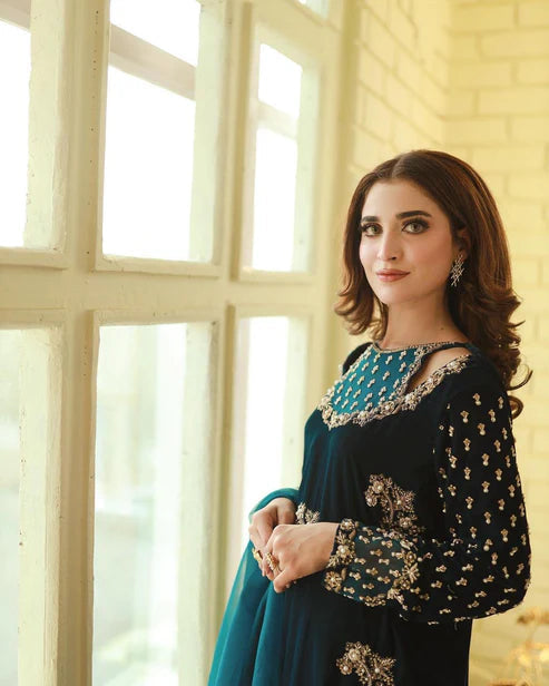 AFROZEH MICRO 9000 VELVET EMBROIDERED - 3 PC UNSTITCHED