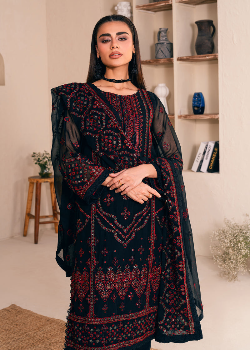 NOORMA KAMAL LUXURY EMBROIDERED CHIFFON - 3 PC UNSTITCHED