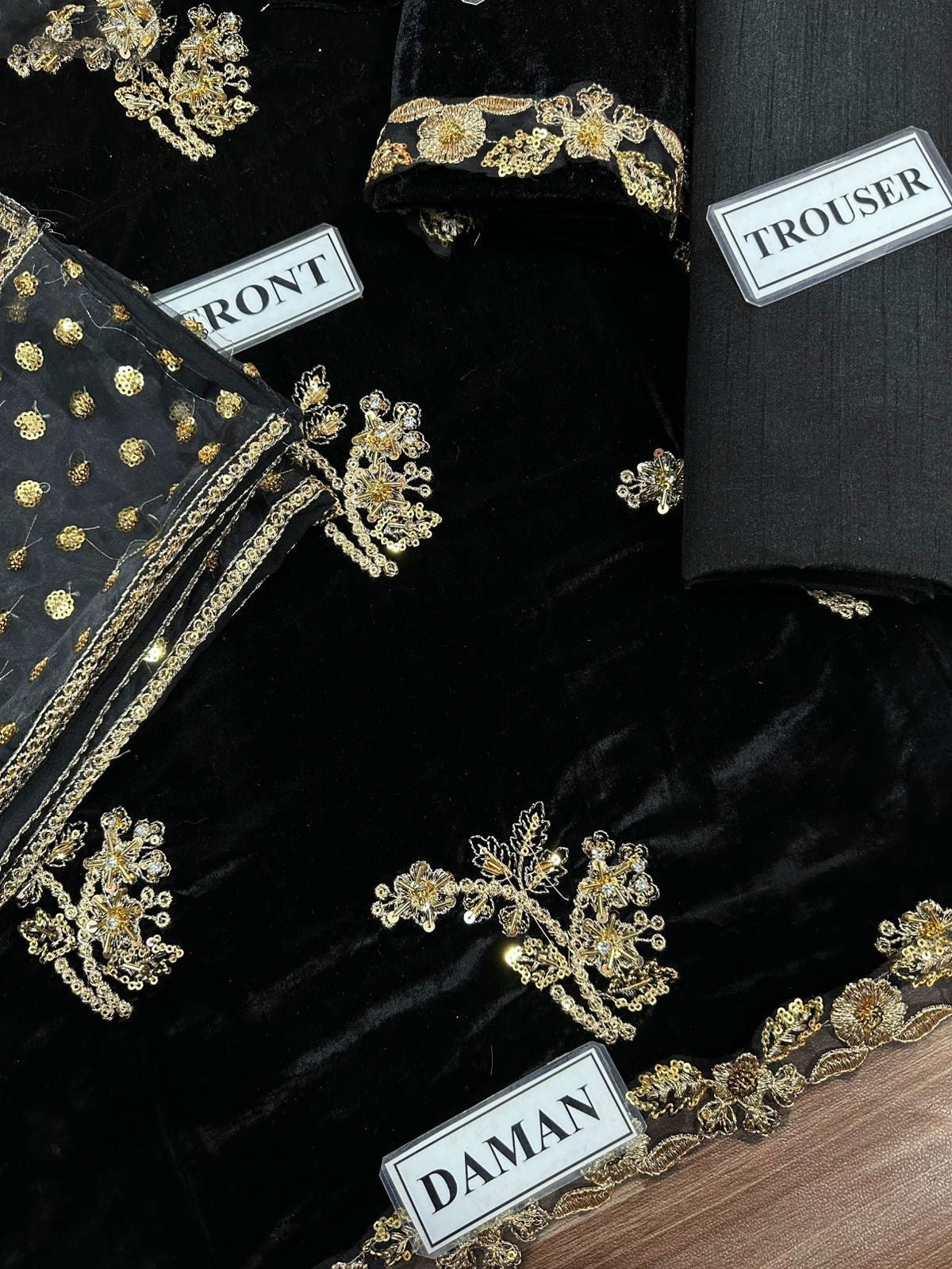 AFROZEH 9000 MICRO VELVET EMBROIDERED - 3 PC UNSTITCHED