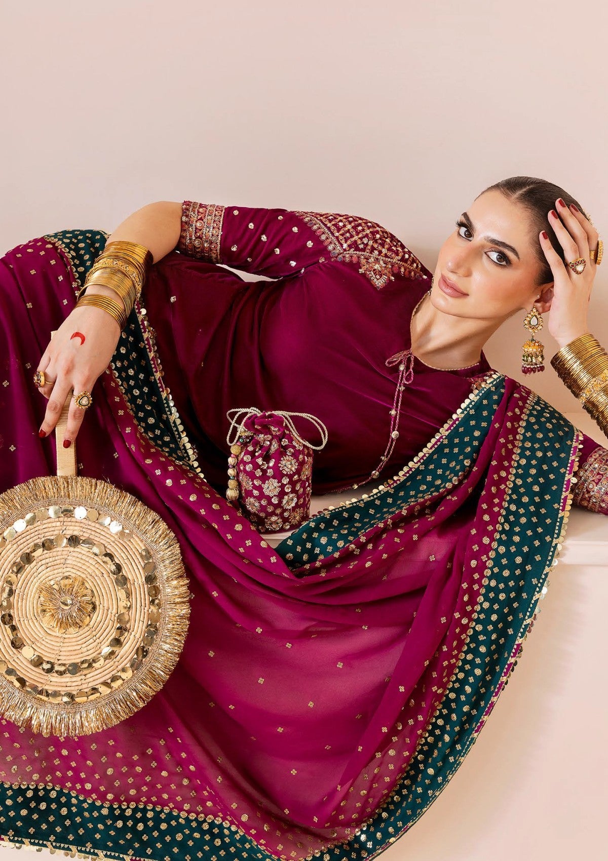 JAZMIN EMBROIDERED VELVET - 3 PC UNSTITCHED