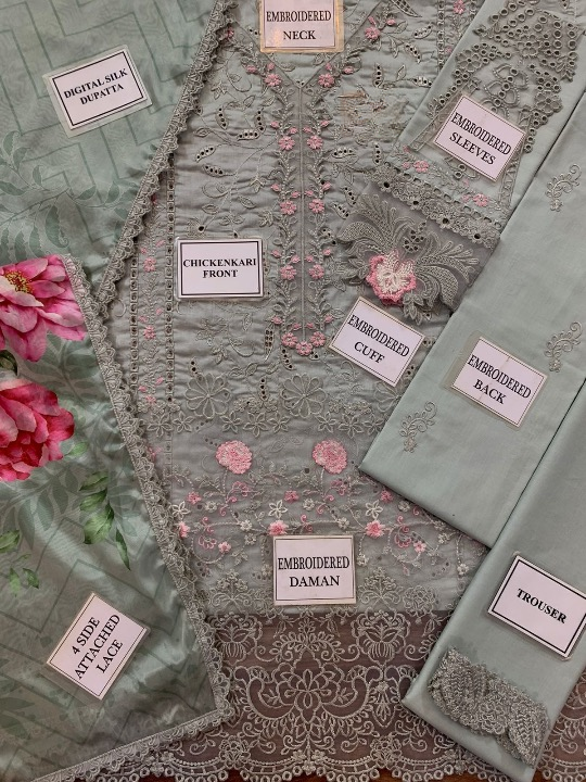 NOOR BY SADIA LUXURY EMBROIDERED LAWN - 3 PC UNSTITCHED