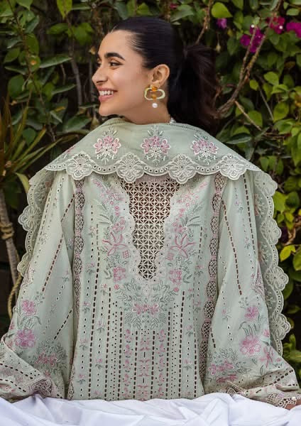 AKBAR ASLAM LUXURY EMBROIDERED CHIKANKARI LAWN - 3 PC UNSTITCHED