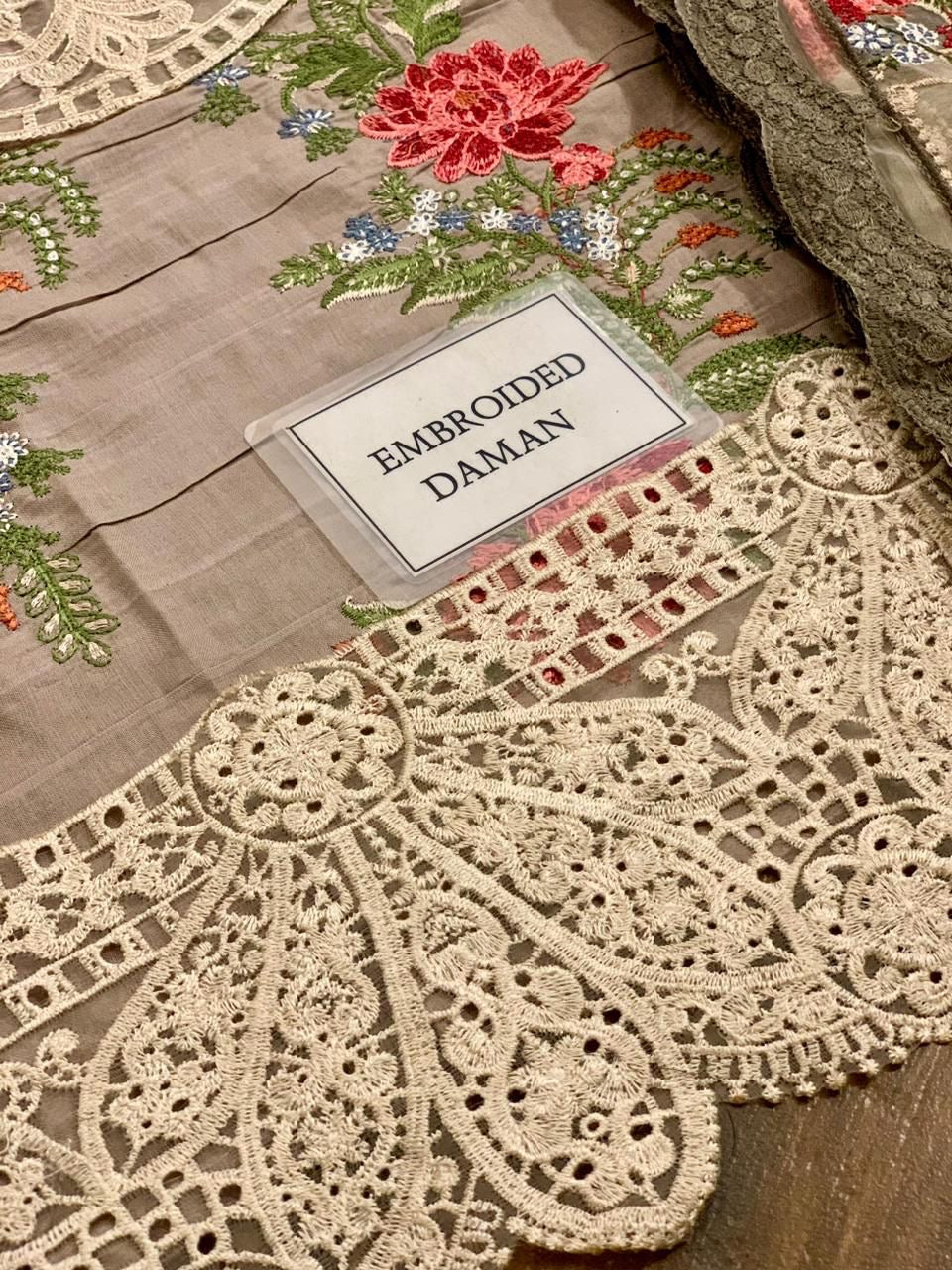 MARIA B LUXURY EMBROIDERED LAWN - 3 PC UNSTITCHED