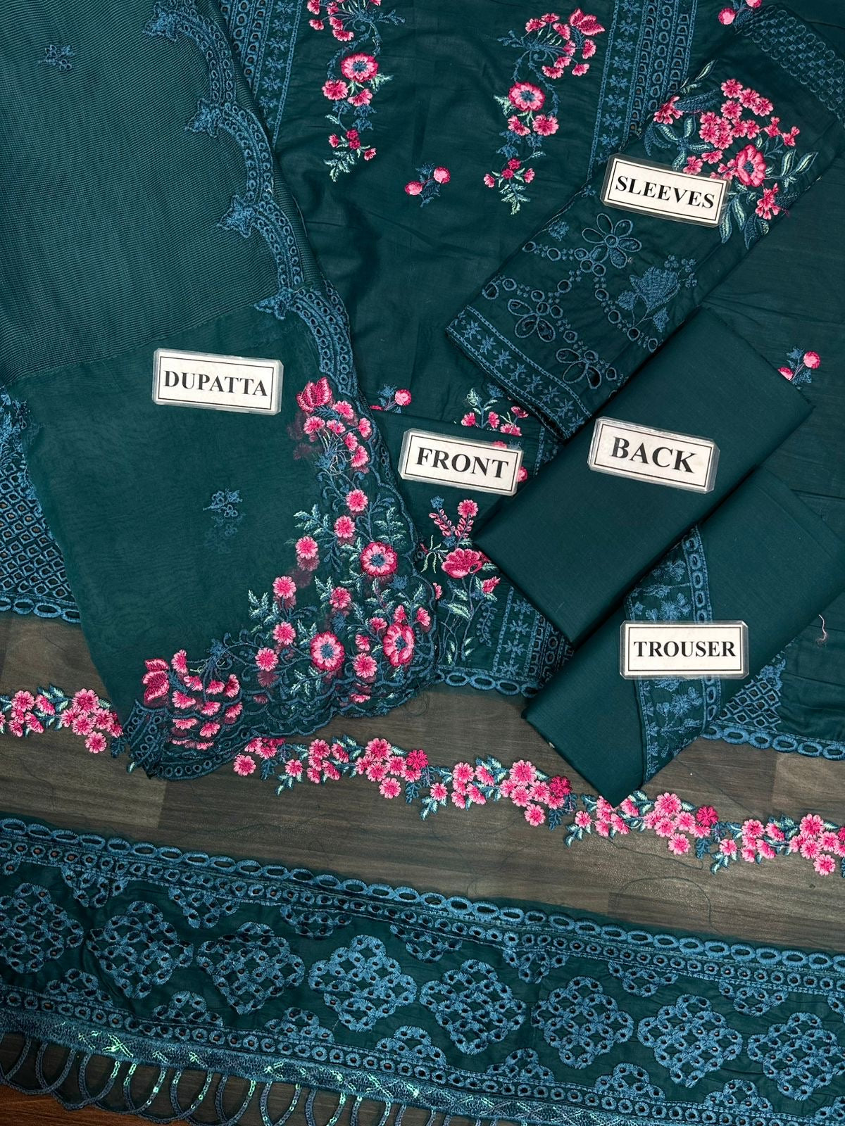 AZURE EMBROIDERED CHIKANKARI LAWN - 3 PC UNSTITCHED