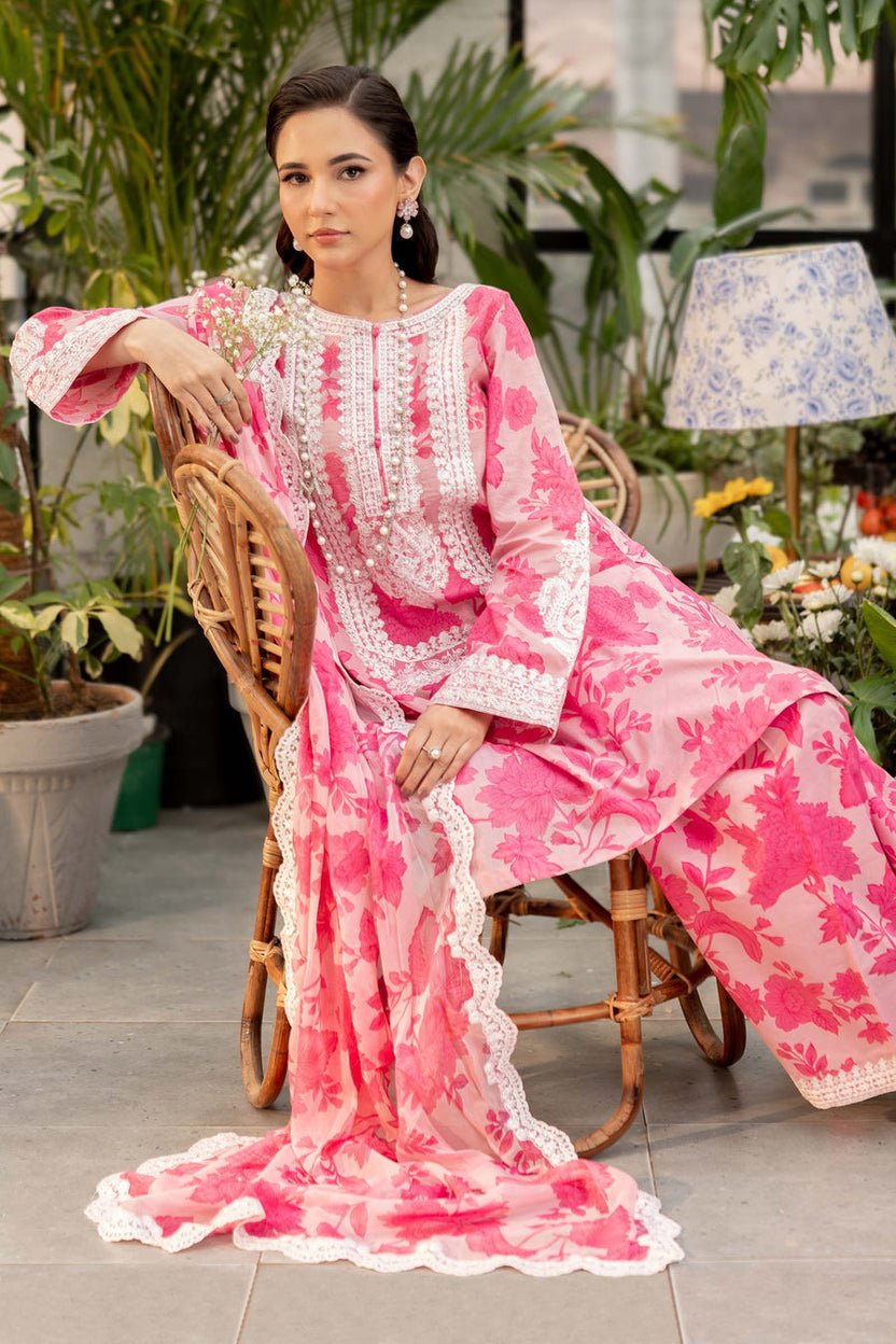 MARIA B DIGITAL PRINTED EMBROIDERED LAWN - 3 PC UNSTITCHED