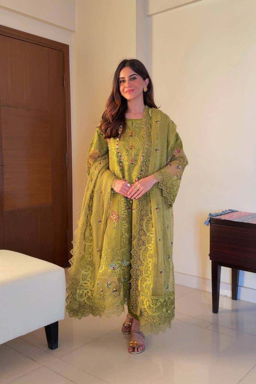 HOORAIN’S PRET LUXURY EMBROIDERED CUTWORK ORGANZA - 3 PC STITCHED