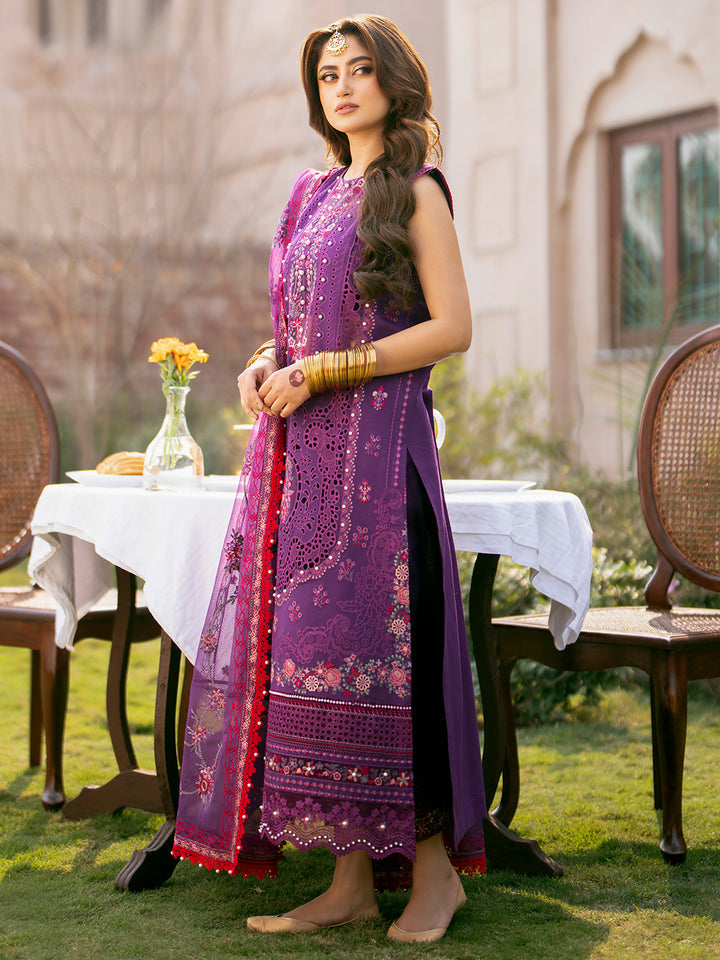 BIN ILYAS CHIKANKARI EMBROIDERED LAWN - 3 PC UNSTITCHED