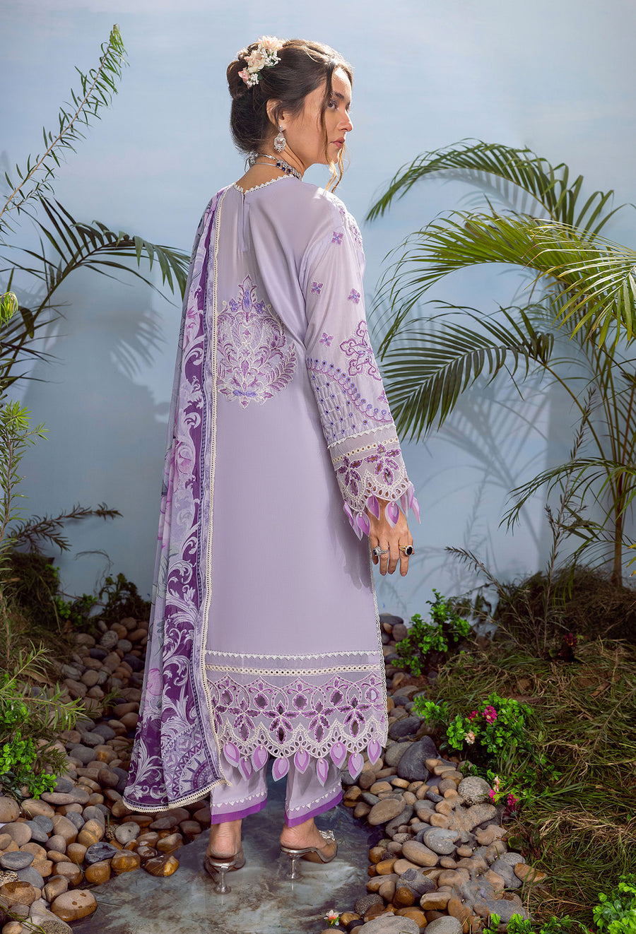 ADAN LIBAS EMBROIDERED LAWN - 3 PC UNSTITCHED