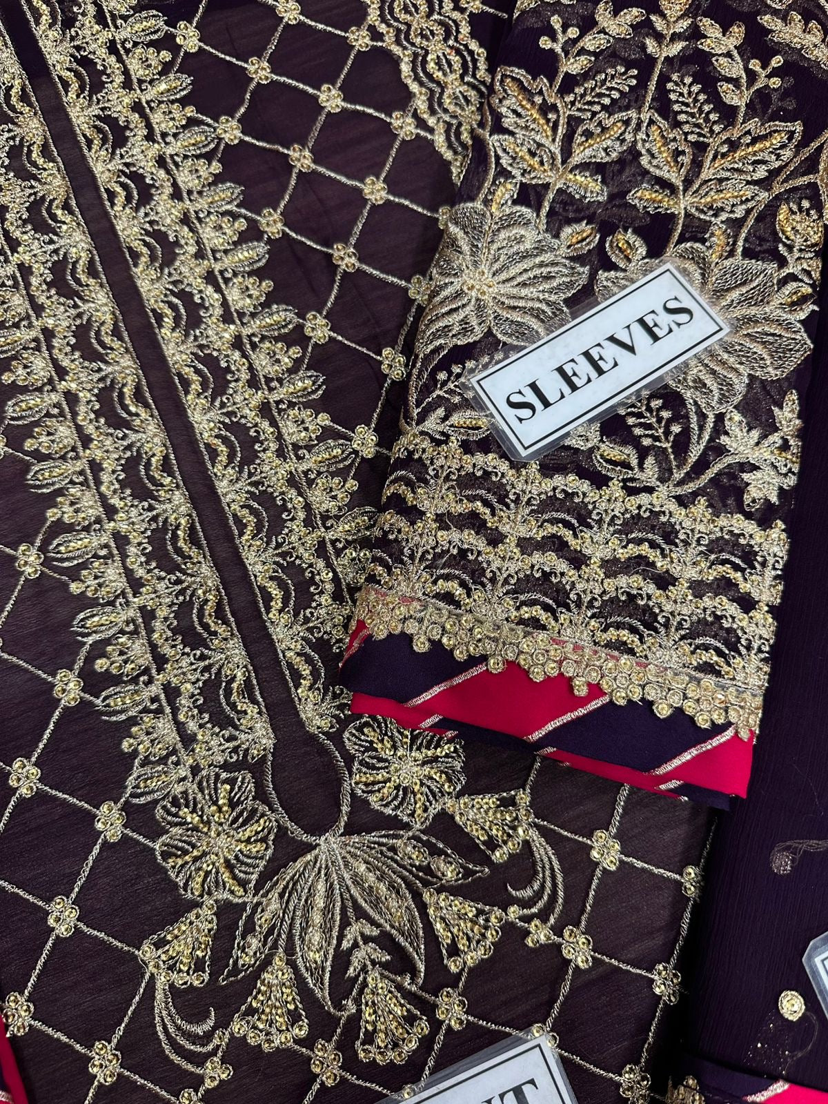 ASIM JOFA LUXURY EMBROIDERED SEMI PURE CHIFFON - 3 PC UNSTITCHED