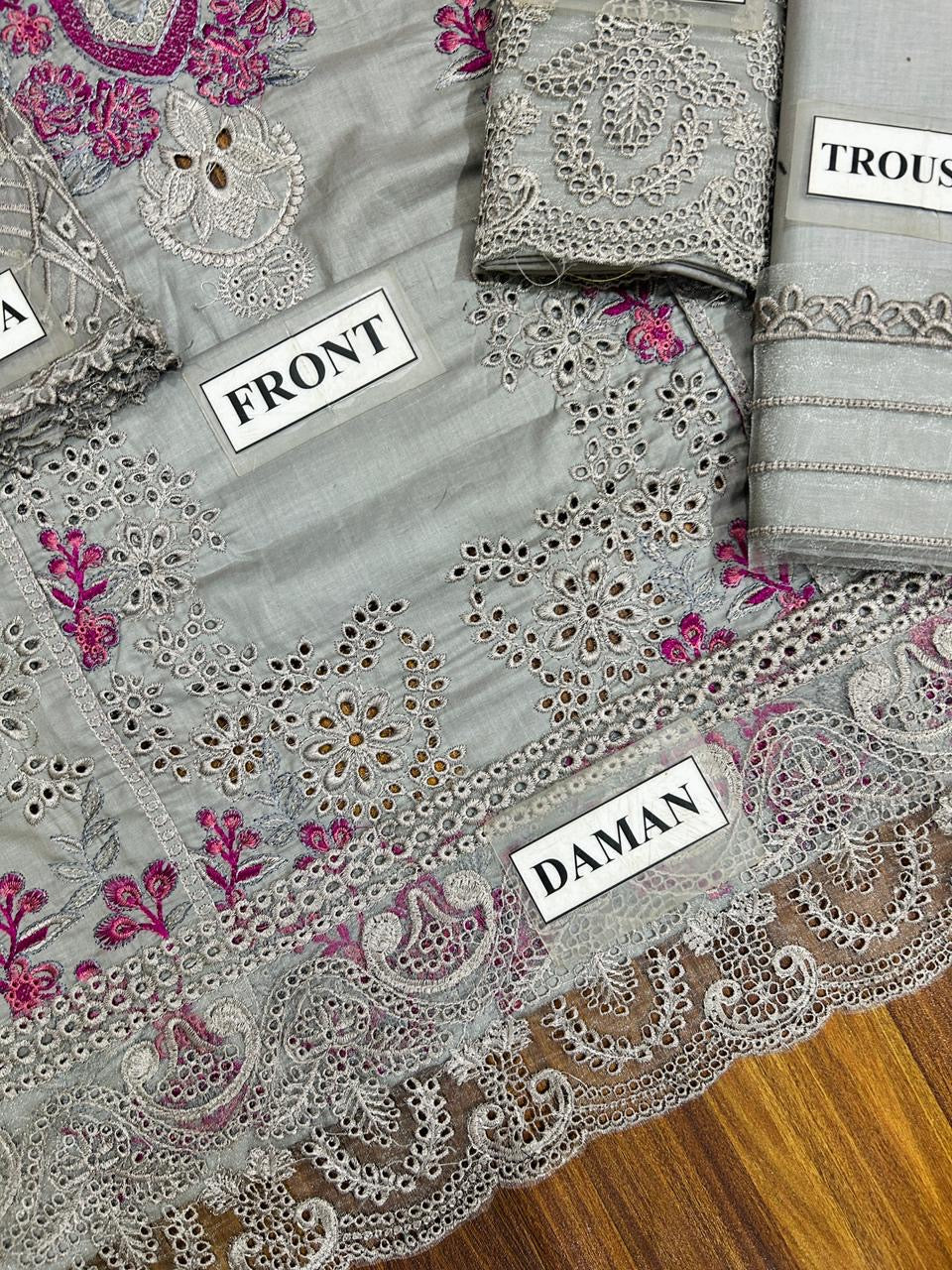 MUSHQ EMBROIDERED CHIKANKARI LAWN - 3 PC UNSTITCHED