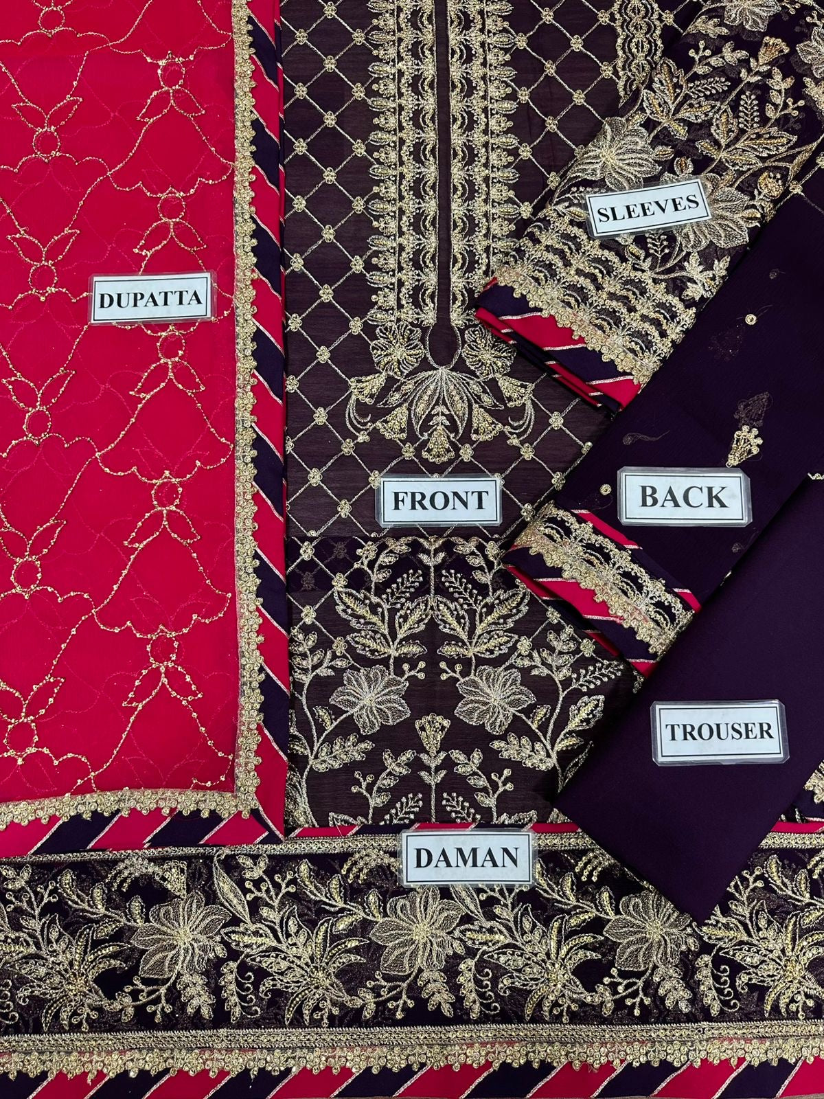 ASIM JOFA LUXURY EMBROIDERED SEMI PURE CHIFFON - 3 PC UNSTITCHED