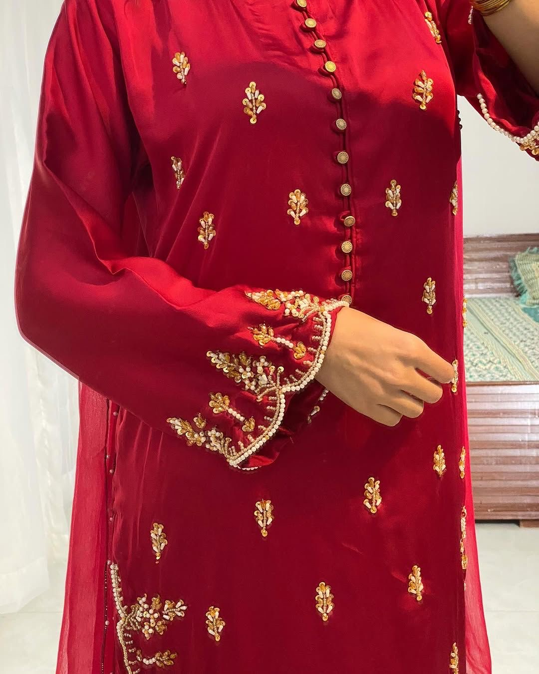 HOORAIN’S PRET LUXURY HANDMADE WORK SILK - 3 PC STITCHED