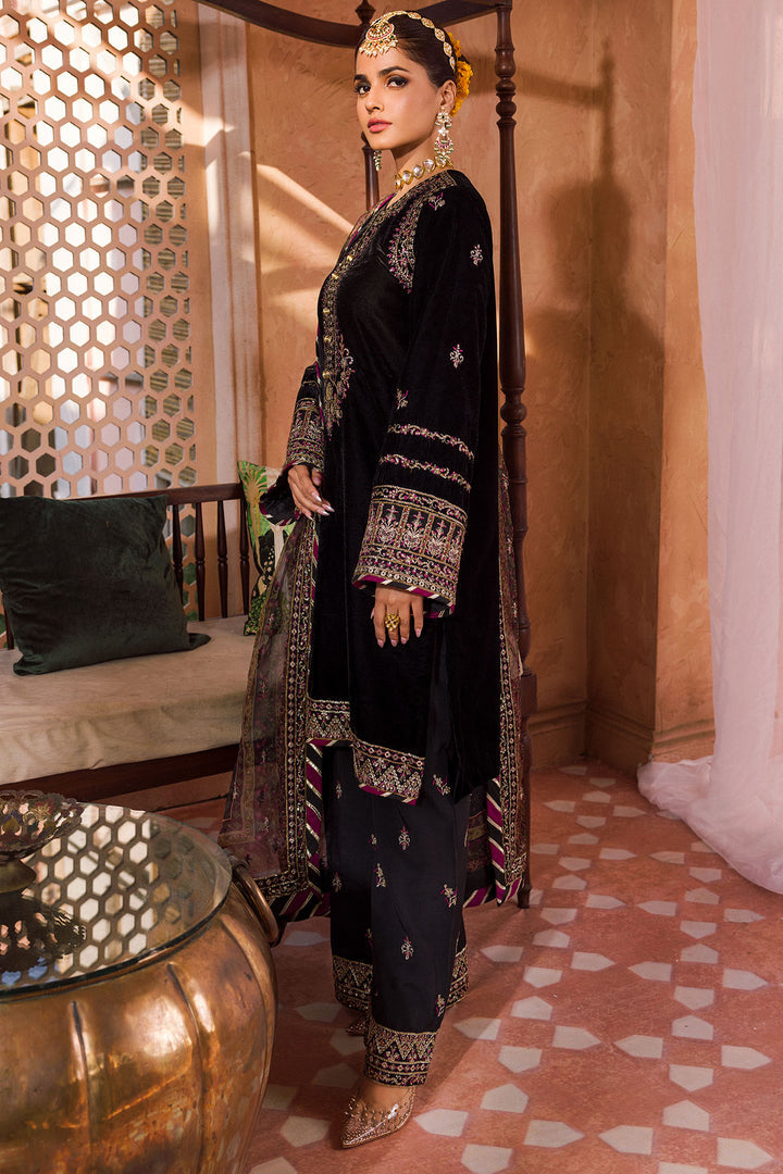 MOTIFZ LUXURY EMBROIDERED VELVET - 3 PC UNSTITCHED