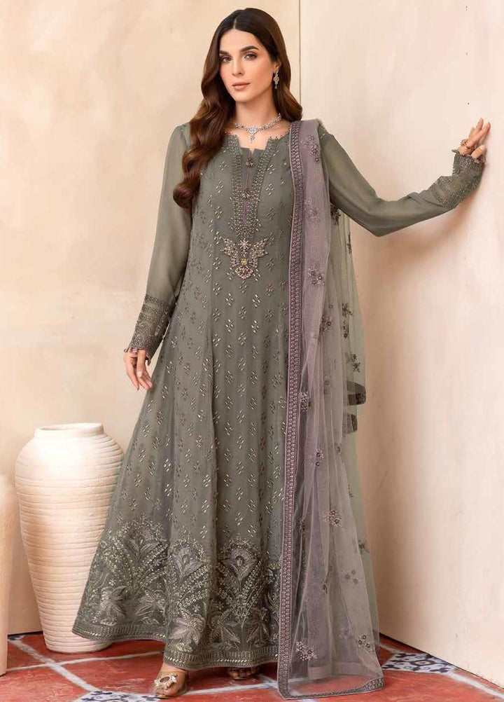 FLOSSIE LUXURY EMBROIDERED CHIFFON - 3 PC UNSTITCHED