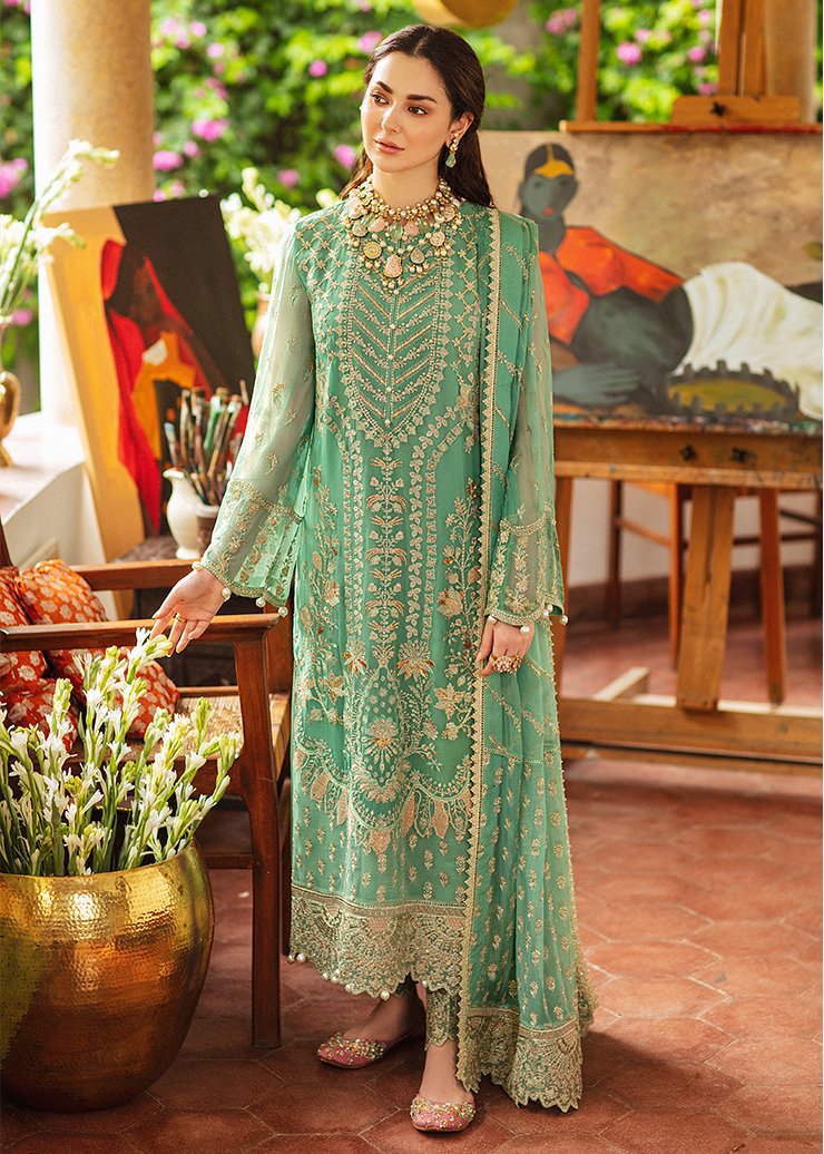 AFROZEH SHENHAI CHIFFON WEDDING EMBROIDERED - 3 PC UNSTITCHED