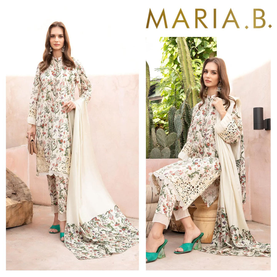 MARIA B FORMALS PRINTED EMBROIDERED LAWN - 3 PC UNSTITCHED