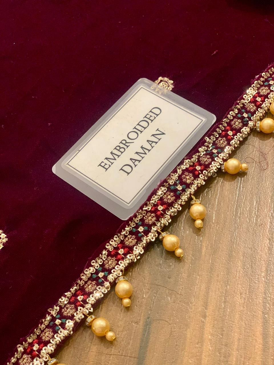 JAZMIN EMBROIDERED VELVET - 3 PC UNSTITCHED