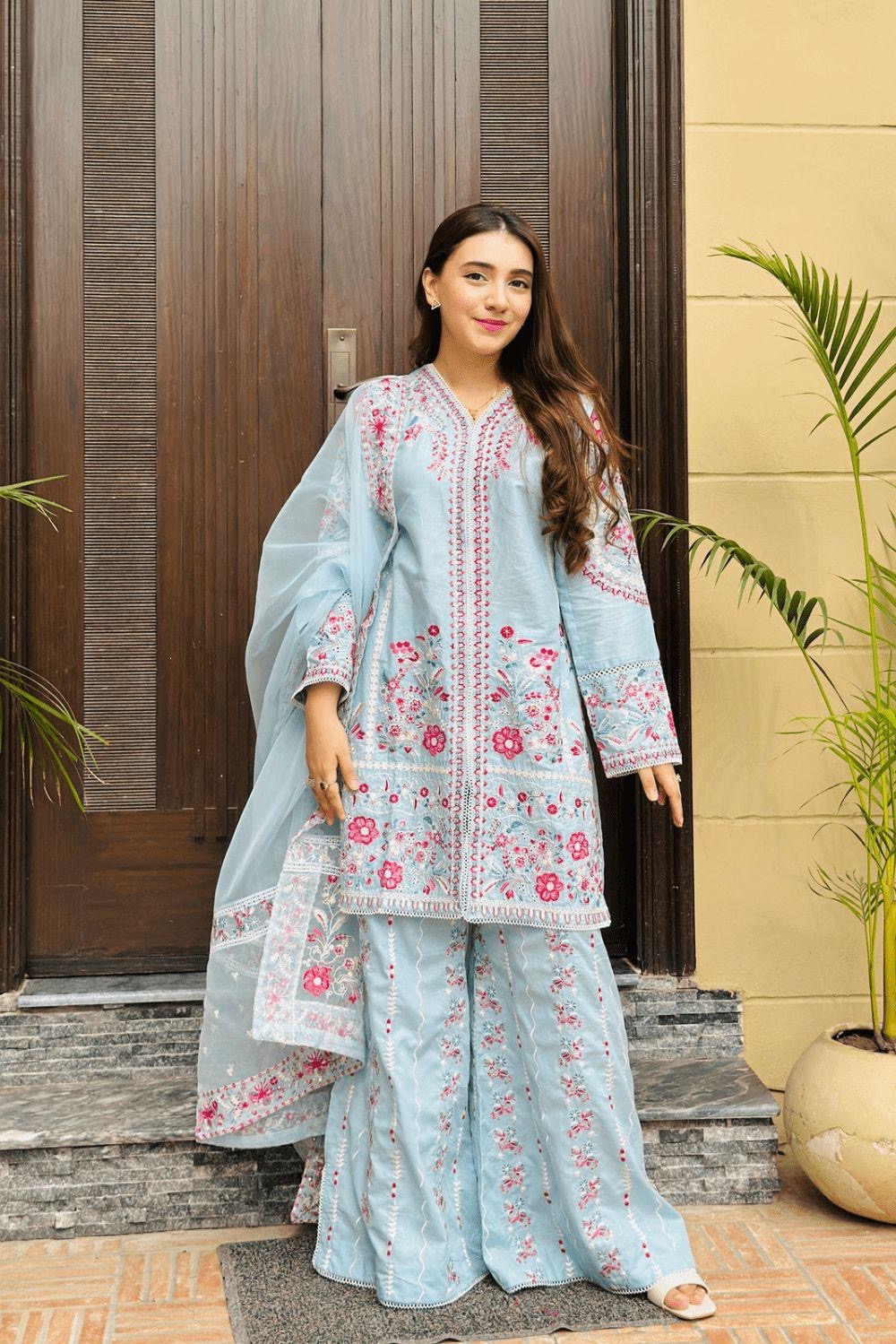 HOORAIN’S PRET EMBROIDERED COTTON - 3 PC STITCHED