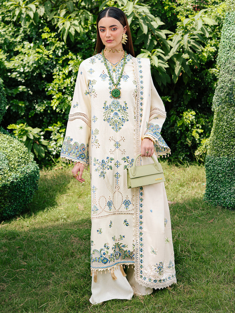 MAHNUR EMBROIDERED CHIKANKARI LAWN - 3 PC UNSTITCHED