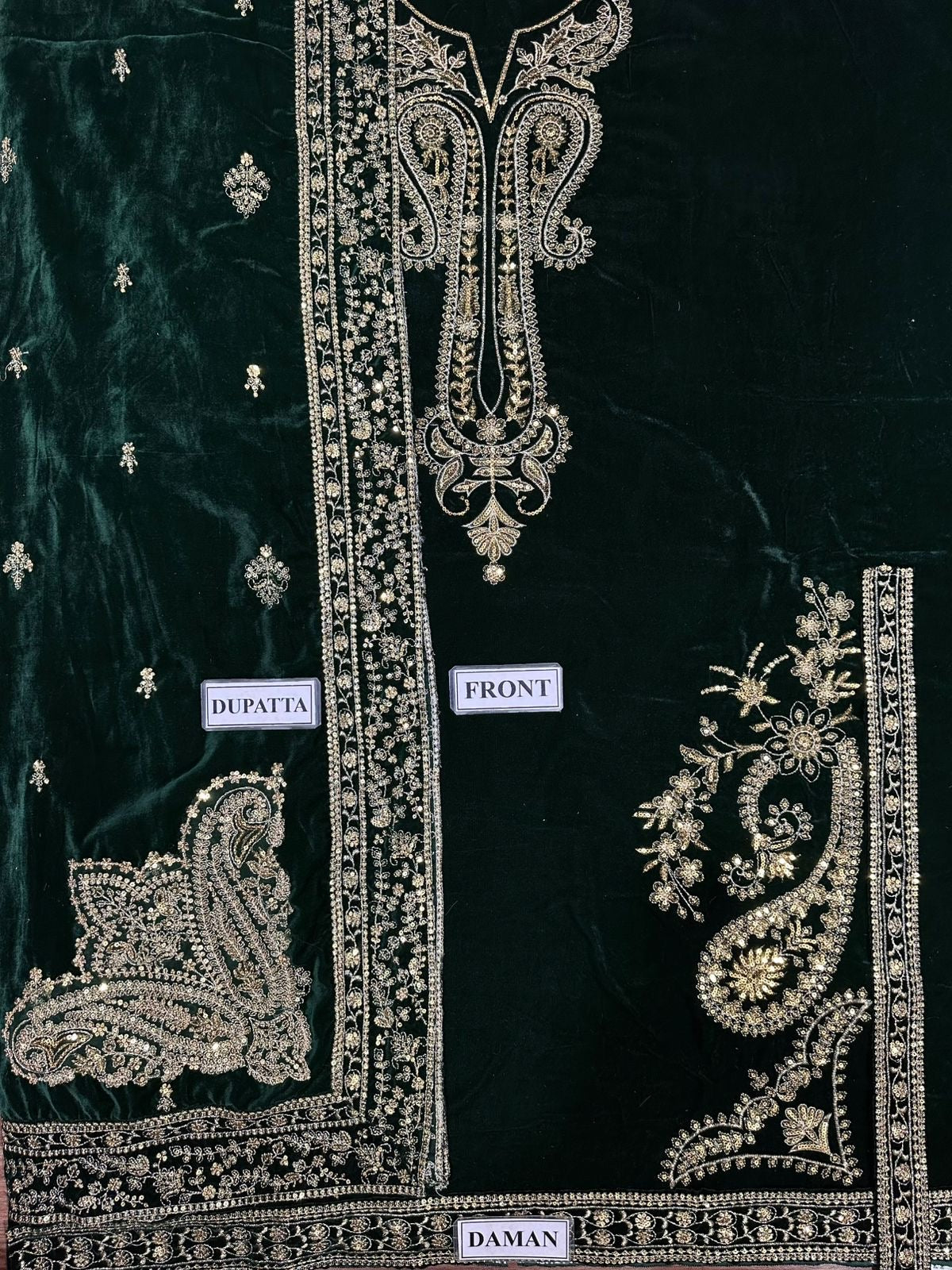 MINA HASSAN MICRO 9000 VELVET EMBROIDERED - 3 PC UNSTITCHED