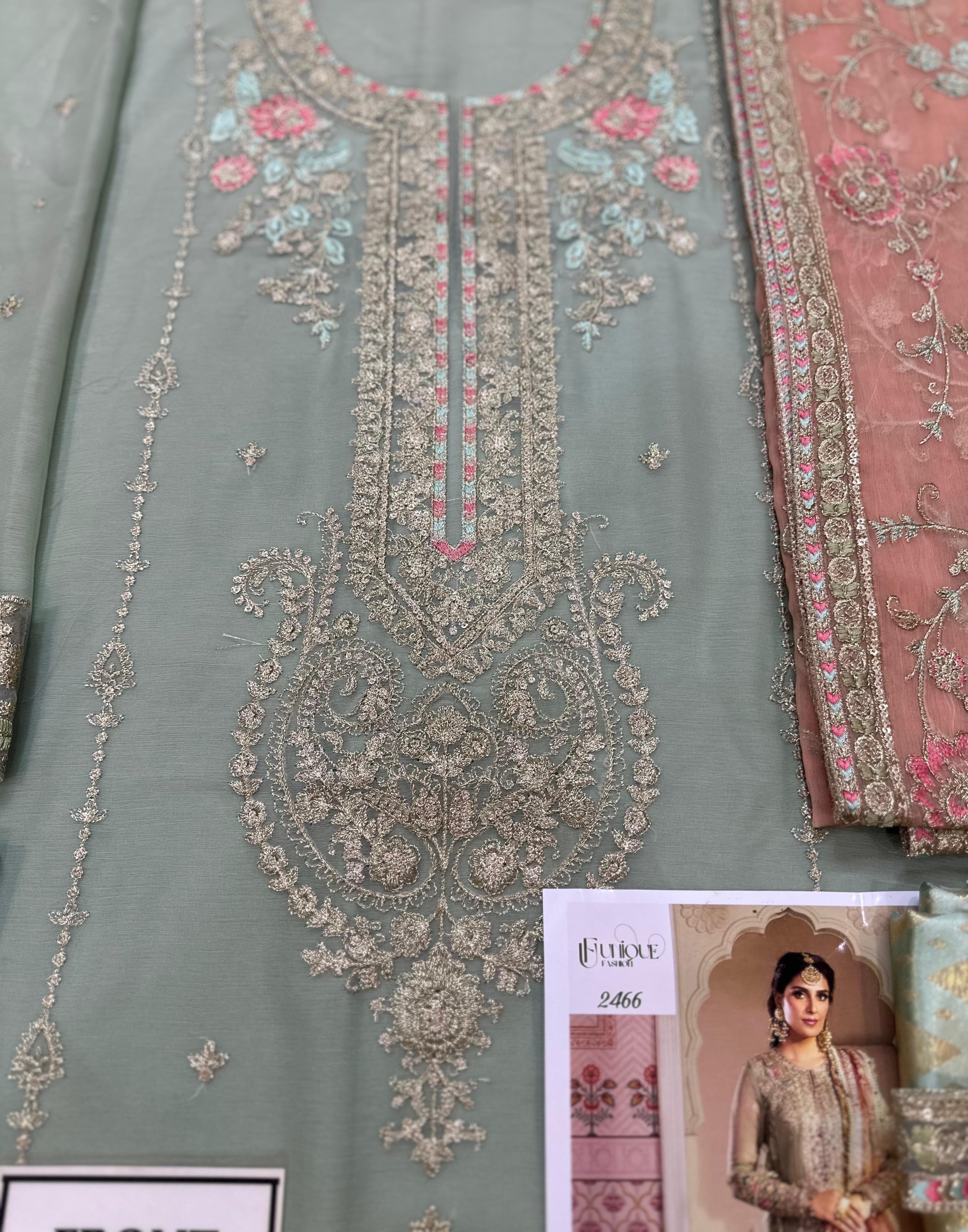 MARIA B LUXURY WEDDING EMBROIDERED SEMI PURE CHIFFON - 3 PC UNSTITCHED