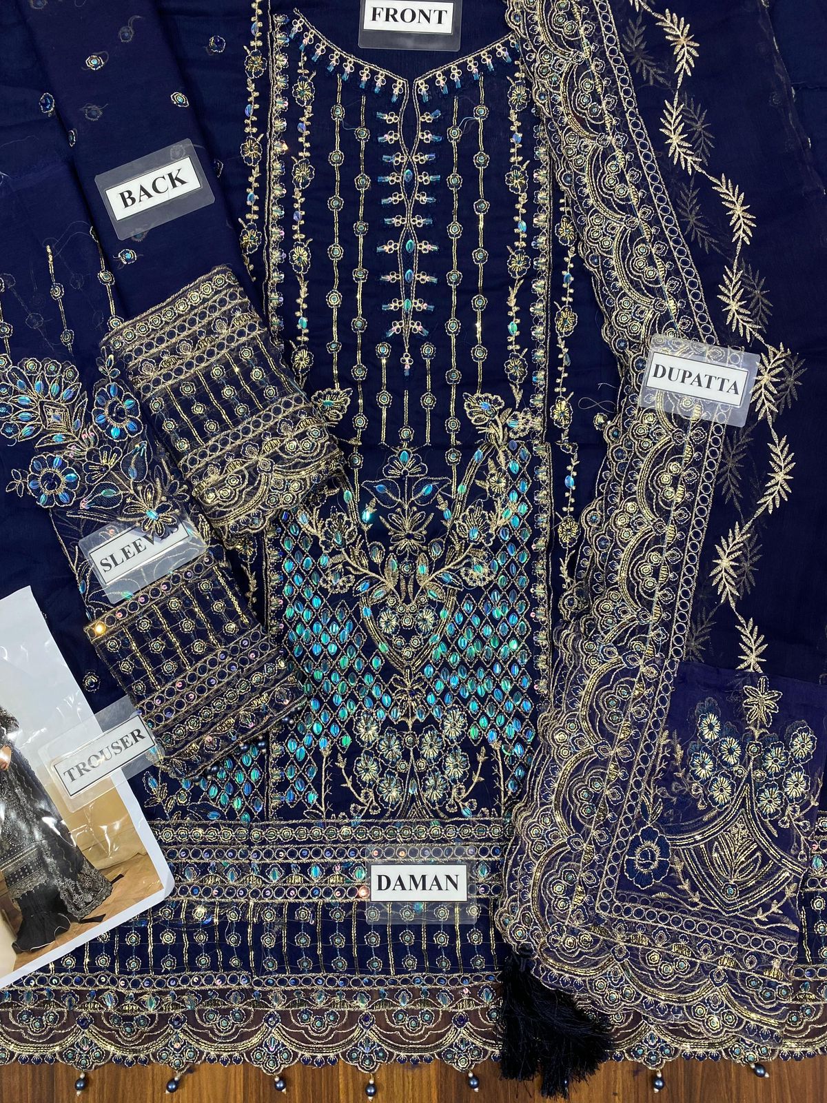 GULAAL LUXURY WEDDING EMBROIDERED CHIFFON - 3 PC UNSTITCHED