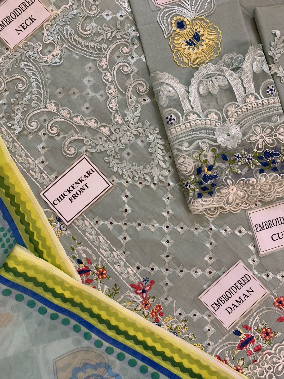 MUSHQ CHIKANKARI EMBROIDERED LAWN - 3 PC UNSTITCHED