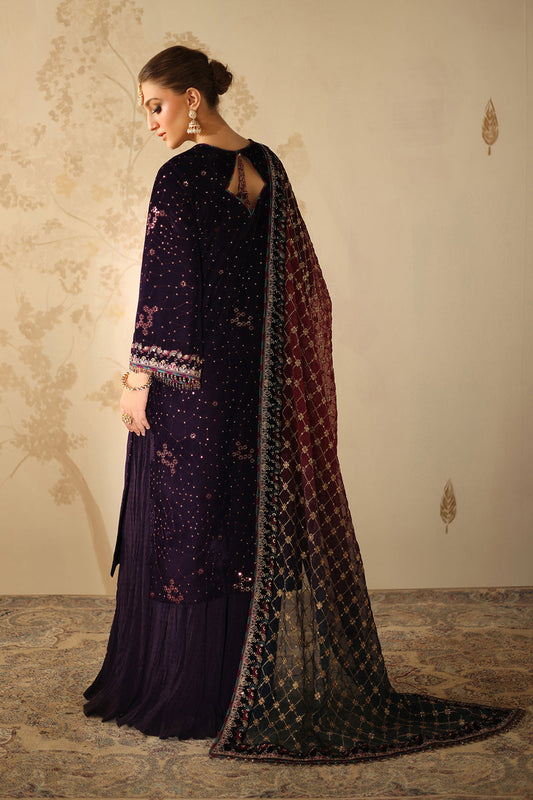 BAROQUE LUXURY EMBROIDERED VELVET - 3 PC UNSTITCHED