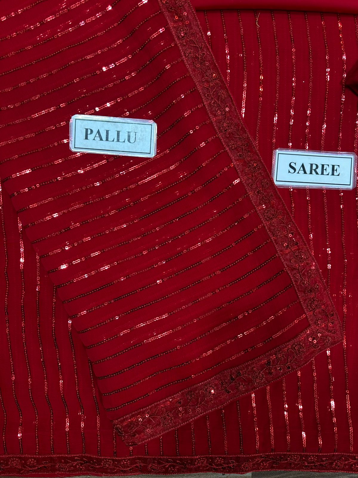 SABA RAJPUT LUXURY EMBROIDERED CHIFFON SAREE - 3 PC UNSTITCHED