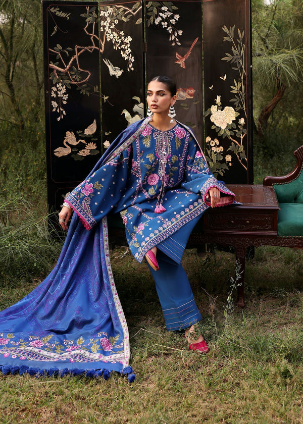 SADAF FAWAD EMBROIDERED LAWN - 3 PC UNSTITCHED