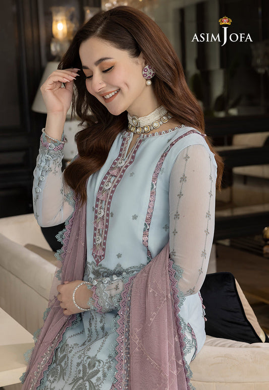 ASIM JOFA EMBROIDERED CHIFFON DRESS - 3 PC UNSTITCHED