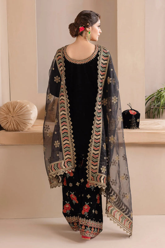 BAROQUE LUXURY EMBROIDERED VELVET - 3 PC UNSTITCHED