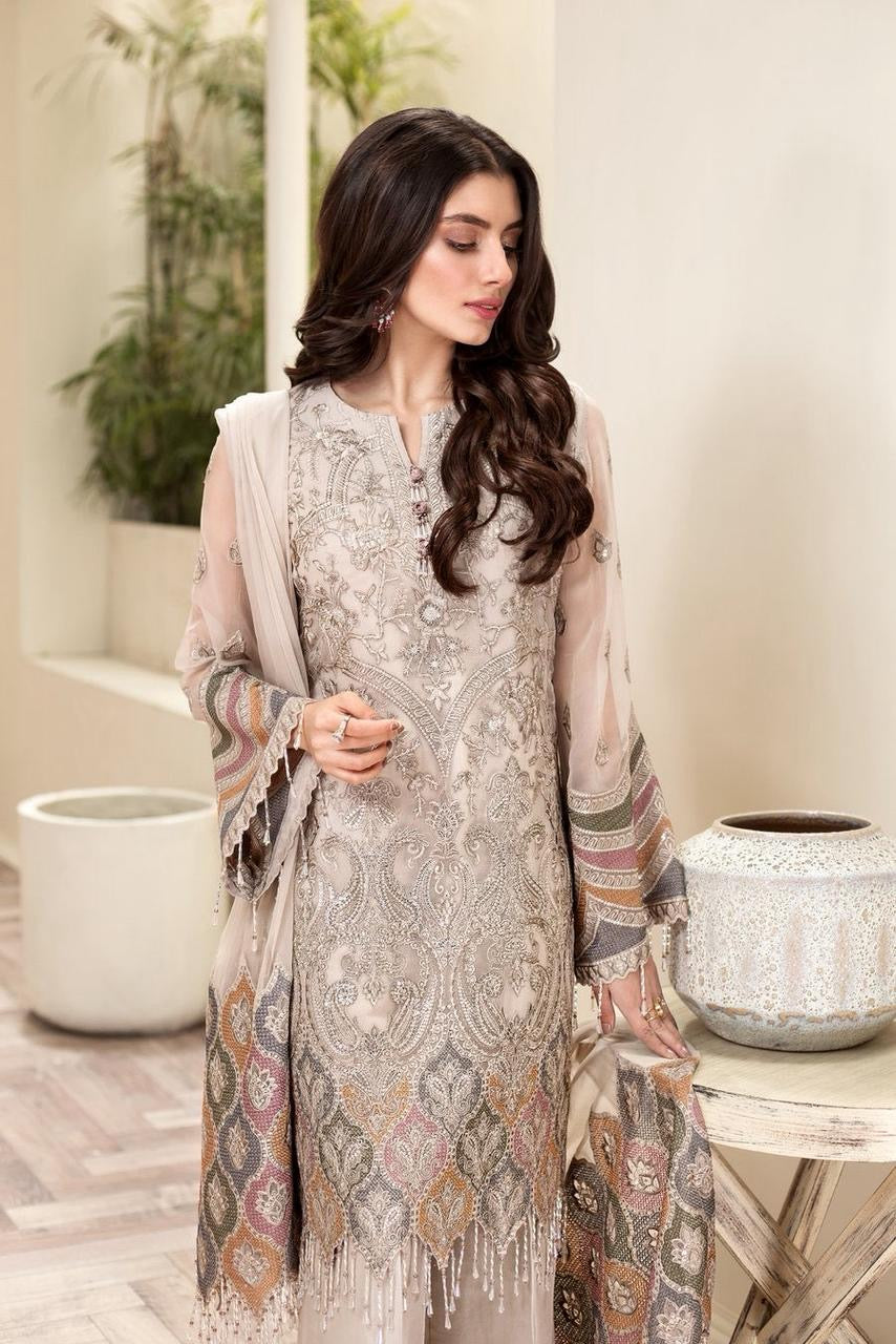 JAZMIN EMBROIDERED CHIFFON - 3 PC UNSTITCHED