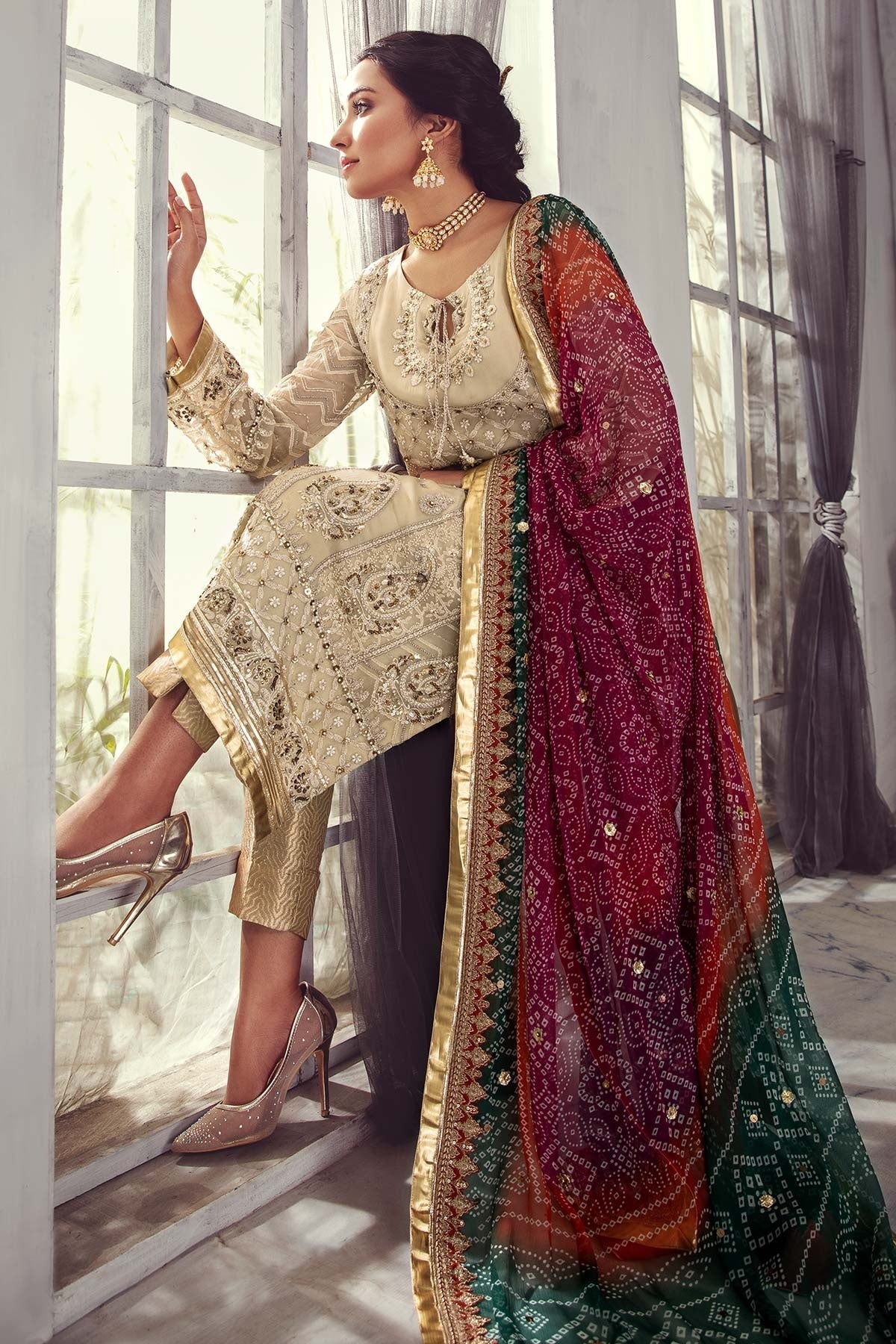 CHARIZMA LUXURY CHIFFON EMBROIDERED - 3 PC UNSTITCHED