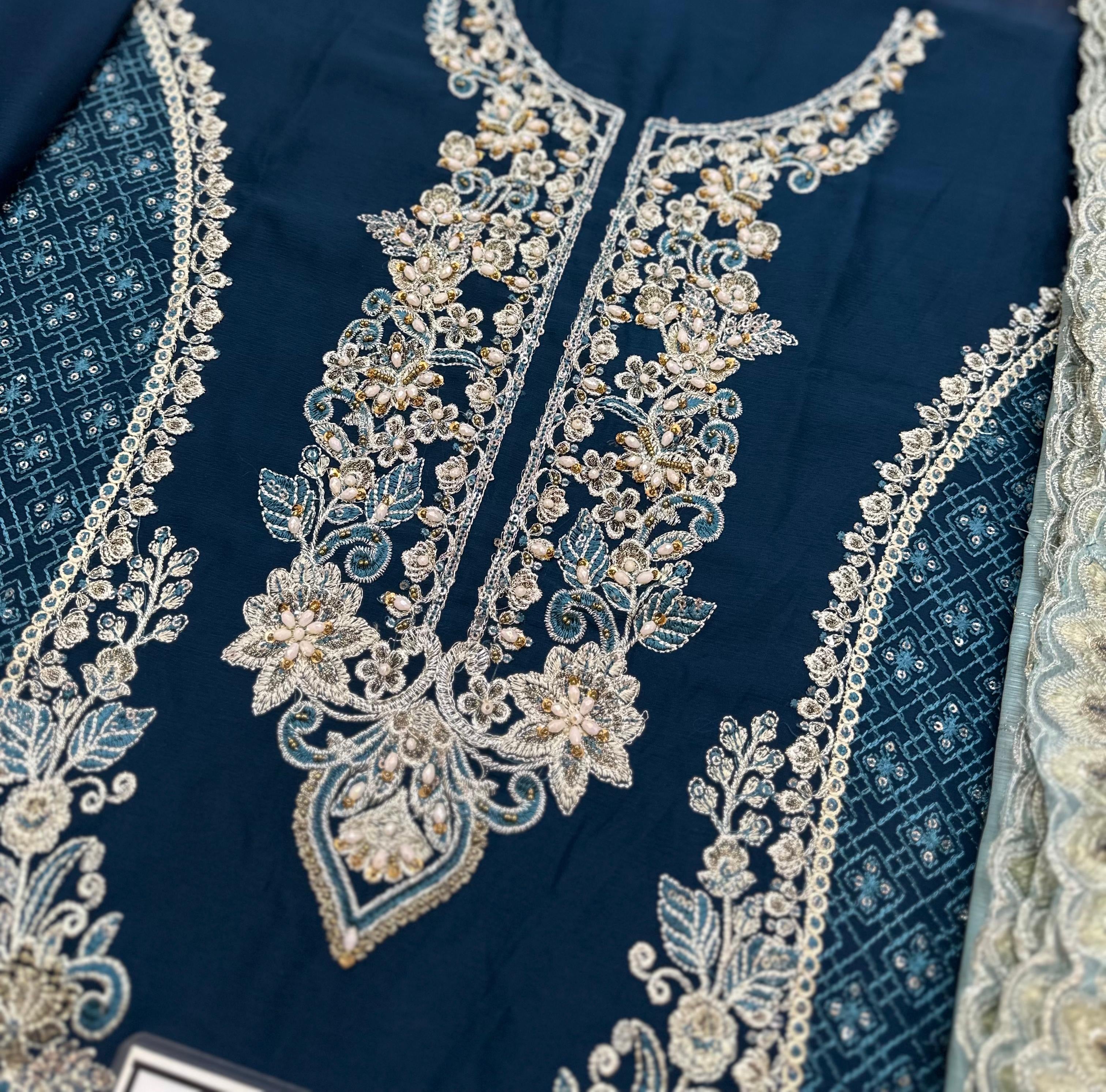 IMROZIA LUXURY EMBROIDERED CHIFFON - 3 PC UNSTITCHED