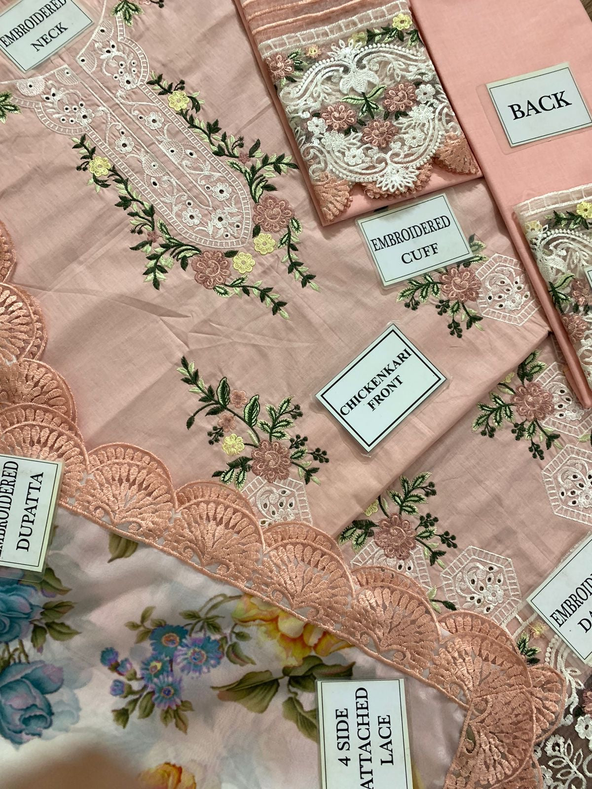 JADE EMBROIDERED CHIKANKARI LAWN - 3 PC UNSTITCHED