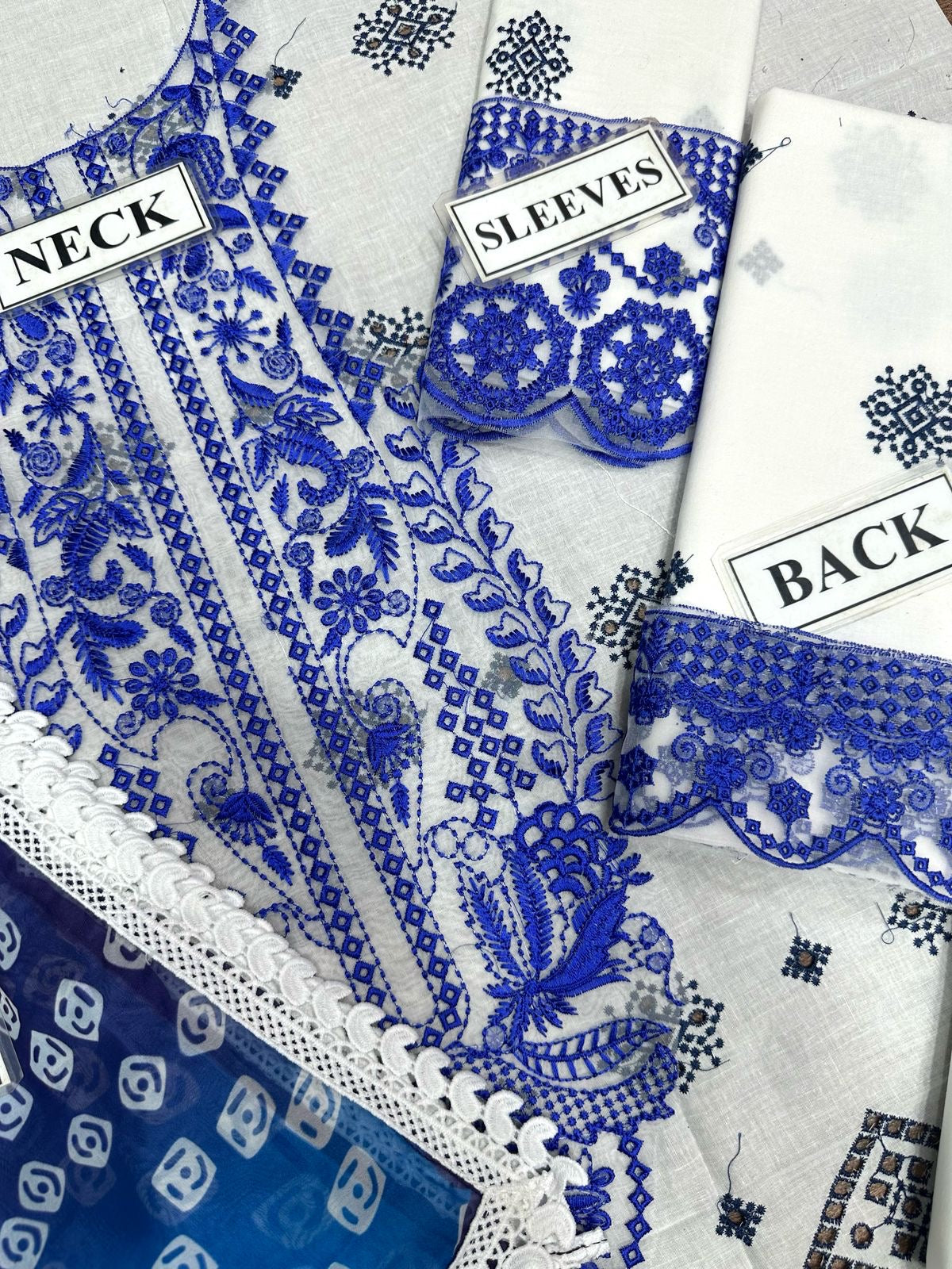 ZAINAB CHOTTANI EMBROIDERED CHIKANKARI LAWN - 3 PC UNSTITCHED